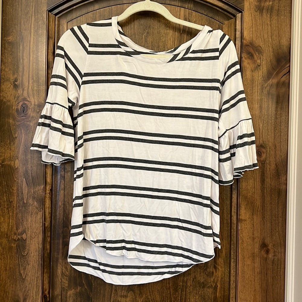 Chaser striped ruffle top. NWT size S